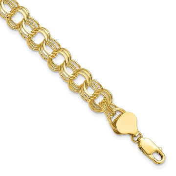 Gold Heavy Double Link Charm Bracelets