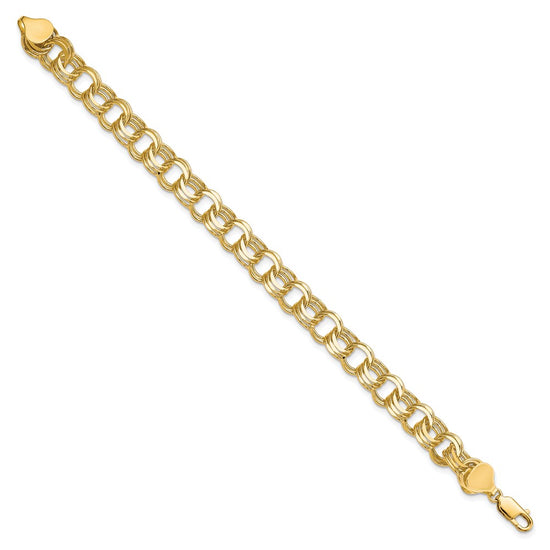 Gold Heavy Double Link Charm Bracelets