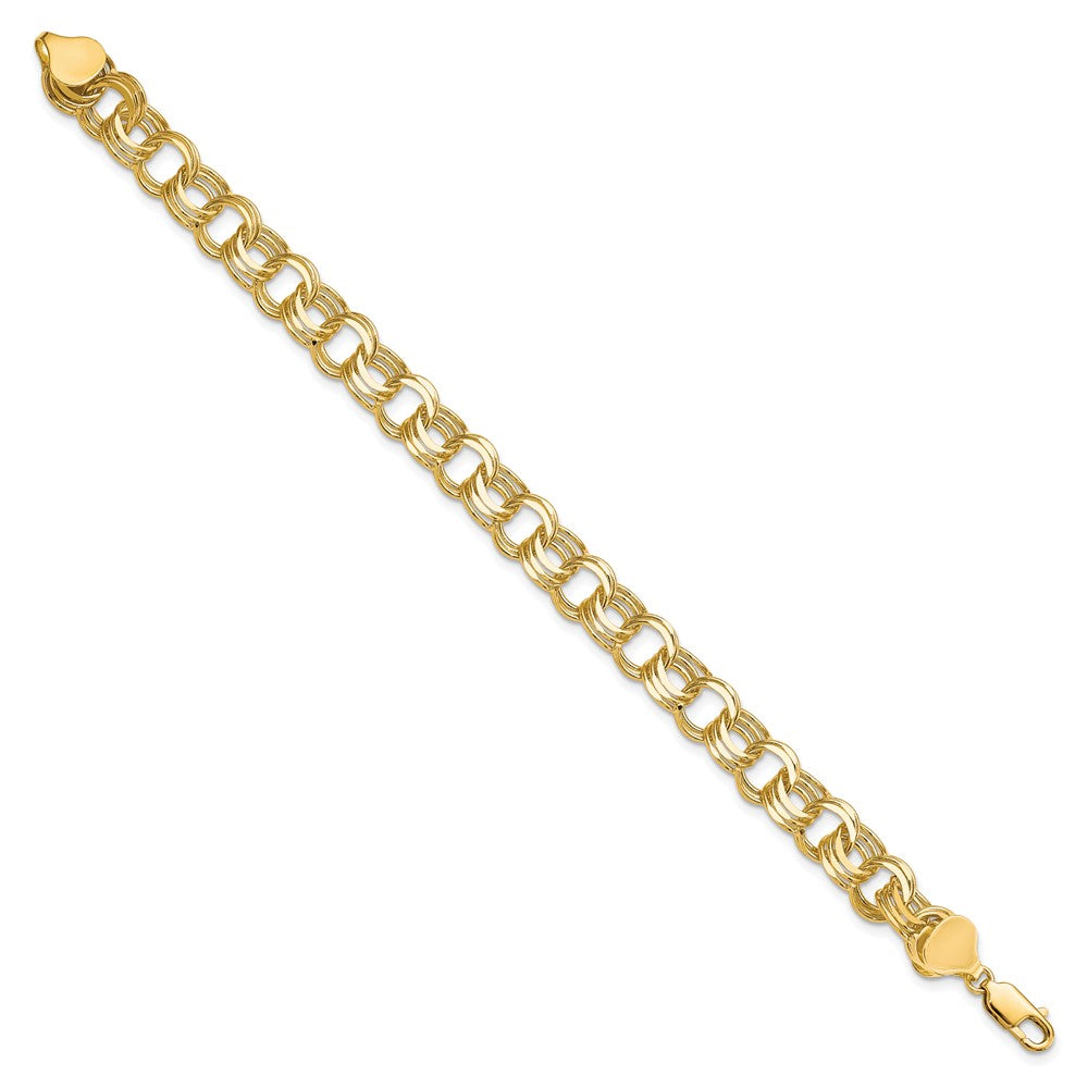 Gold Heavy Double Link Charm Bracelets