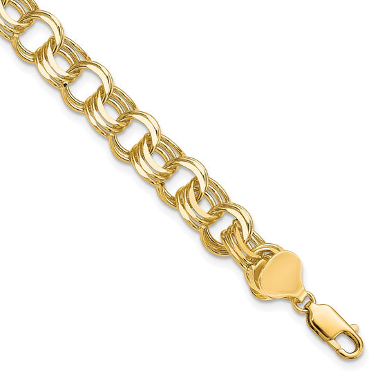 Gold Heavy Double Link Charm Bracelets