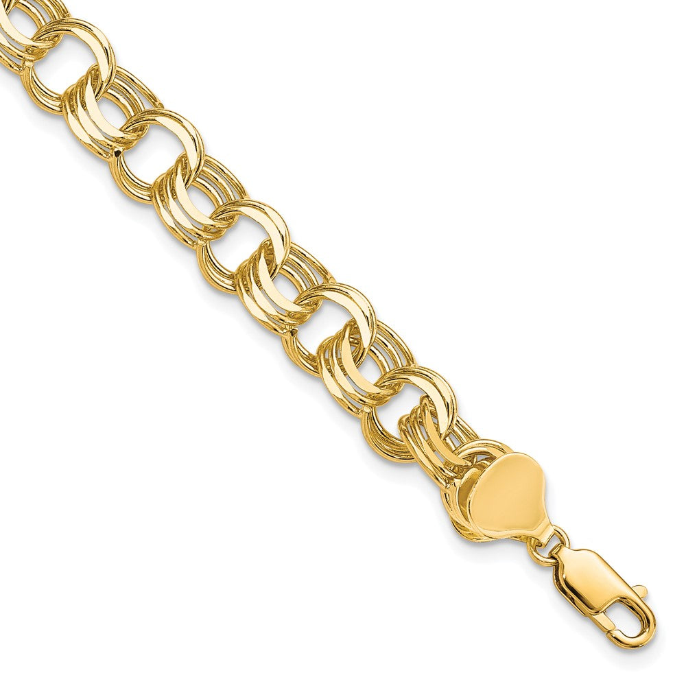 Gold Heavy Double Link Charm Bracelets