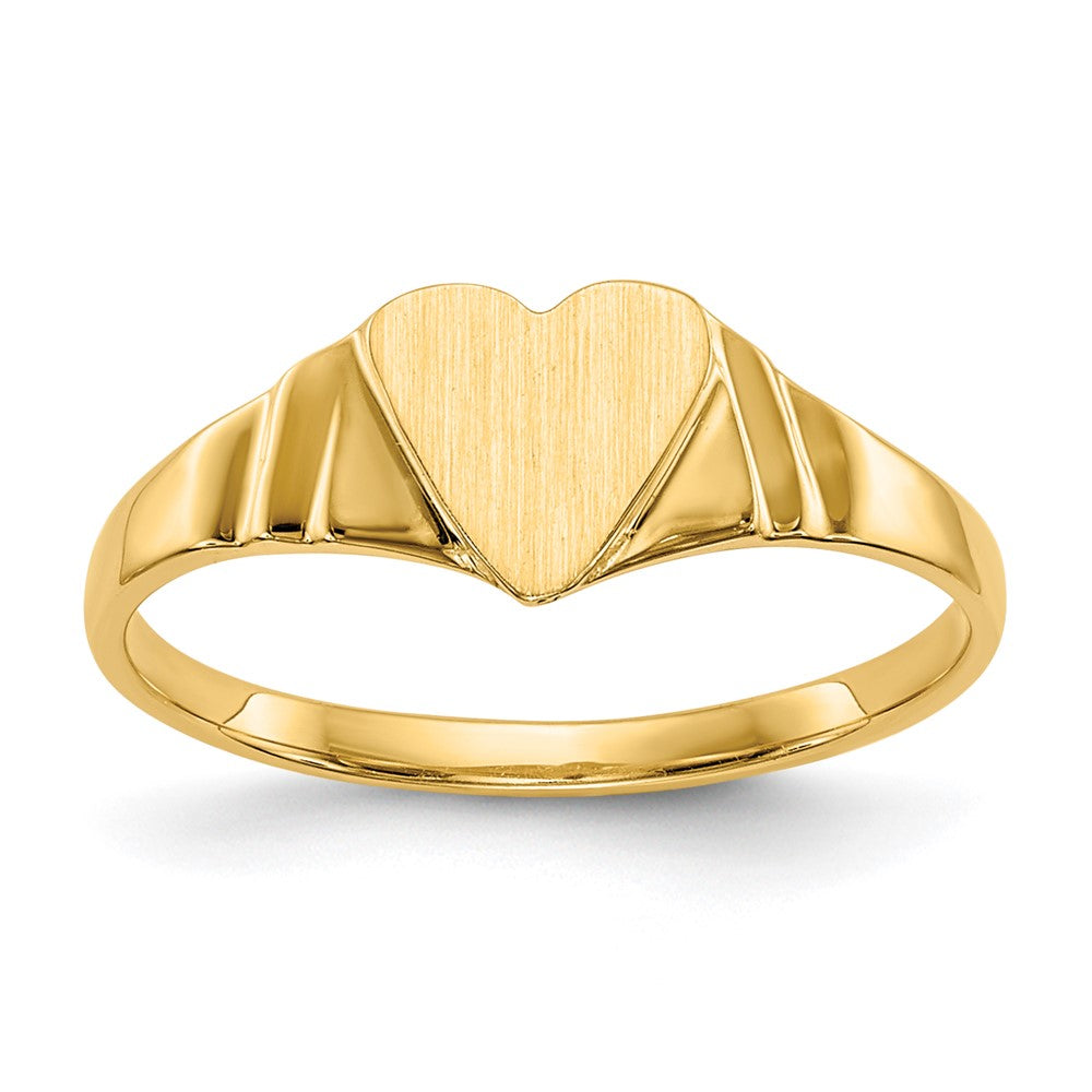 Gold Polished Children's Heart Rings