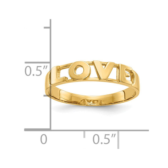Gold Polished Love Rings