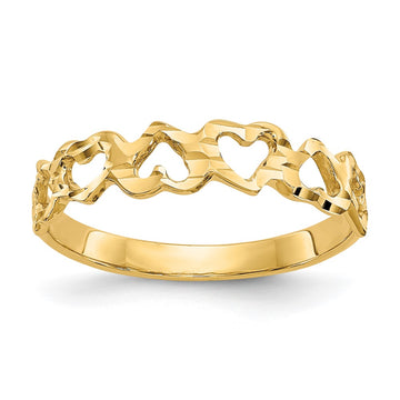 Gold Polished Heart Ring
