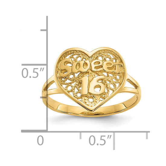 Gold Polished Sweet 16 Rings