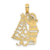 Gold Polished Christmas Pendants