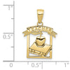 10k Polished Flat-Backed Teacher Frame Pendant