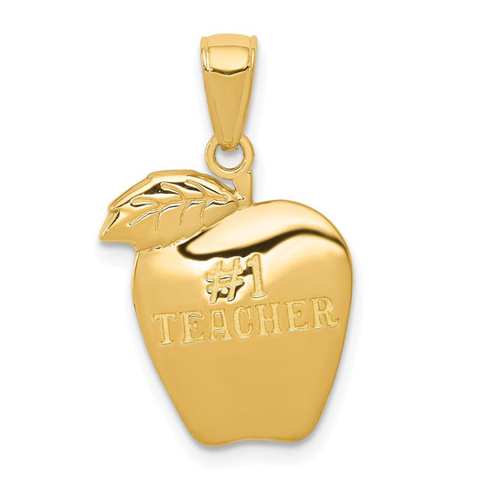10k #1 Teacher Apple Pendant