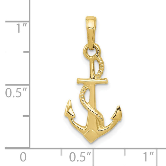 Gold Polished Anchor Pendants