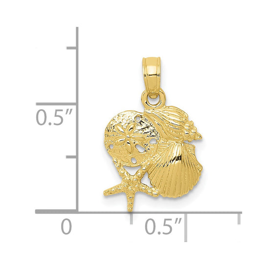 Gold Polished Sea Shell Pendants