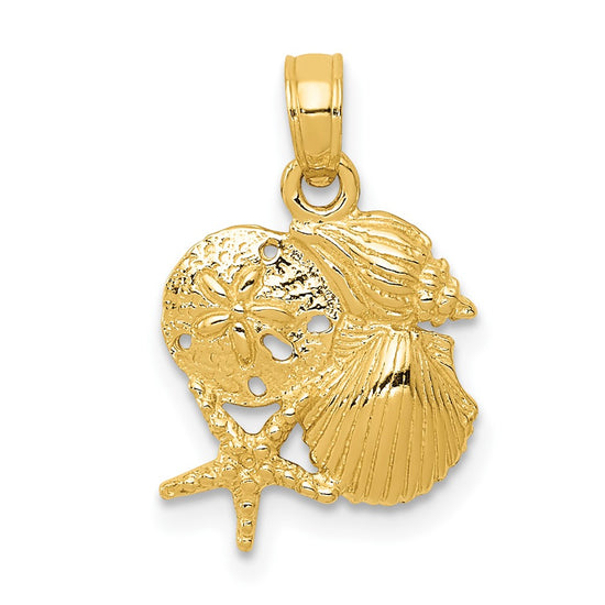 Gold Polished Sea Shell Pendants