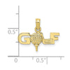 10K Solid Polished GOLF Pendant