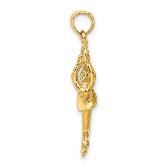 Gold Polished Ice Skating Pendants