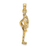 Gold Polished Ice Skating Pendants