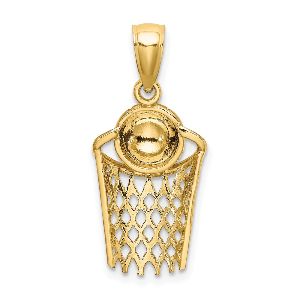 Gold Polished Basketball Pendants