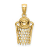 10K Polished Basketball and Net Charm