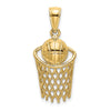 10K Polished Basketball and Net Charm
