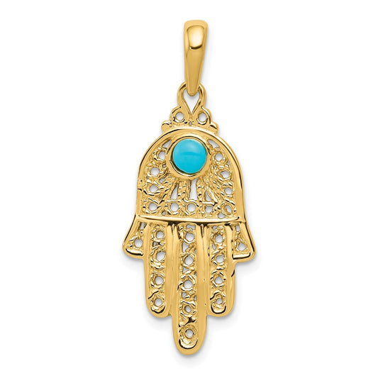 Gold Hamsa Pendant