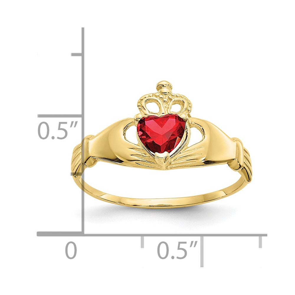 10k CZ Birthstone Claddagh Heart Rings