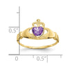 10k CZ Birthstone Claddagh Heart Rings