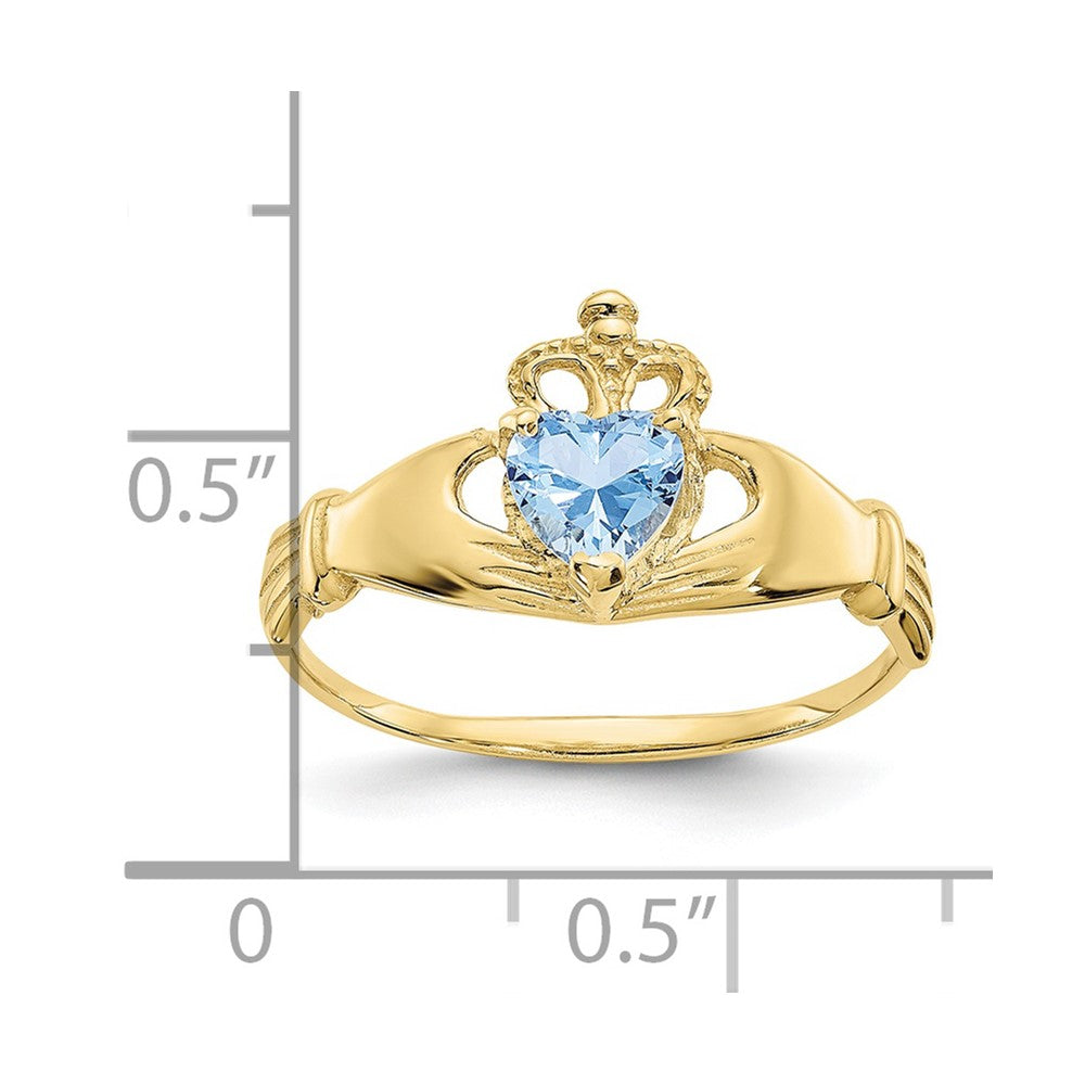 10k CZ Birthstone Claddagh Heart Rings