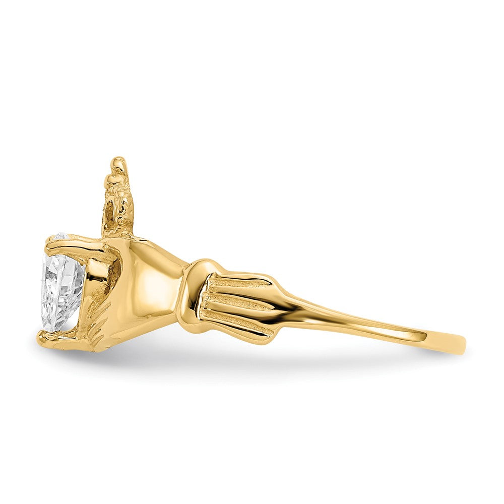 10k CZ Birthstone Claddagh Heart Rings