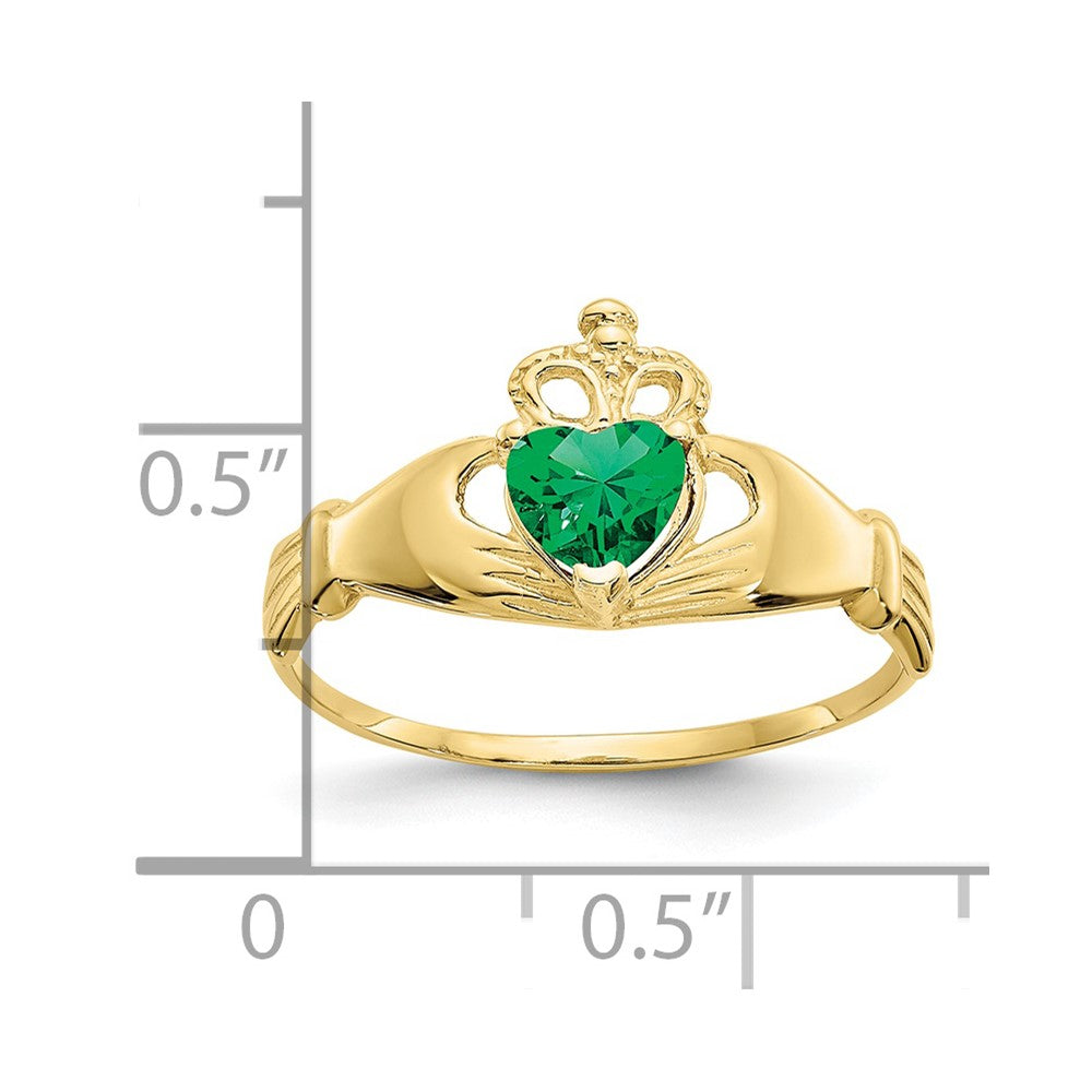 10k CZ Birthstone Claddagh Heart Rings