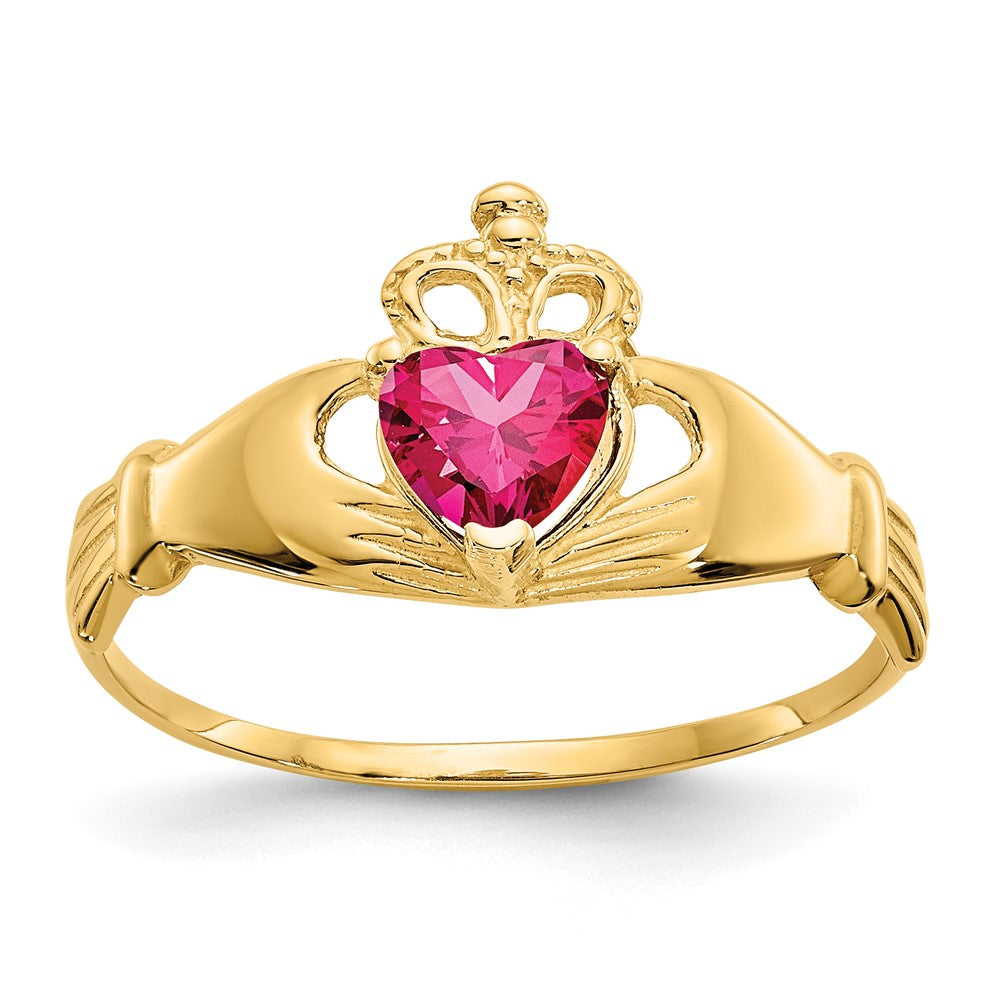 10k CZ Birthstone Claddagh Heart Rings