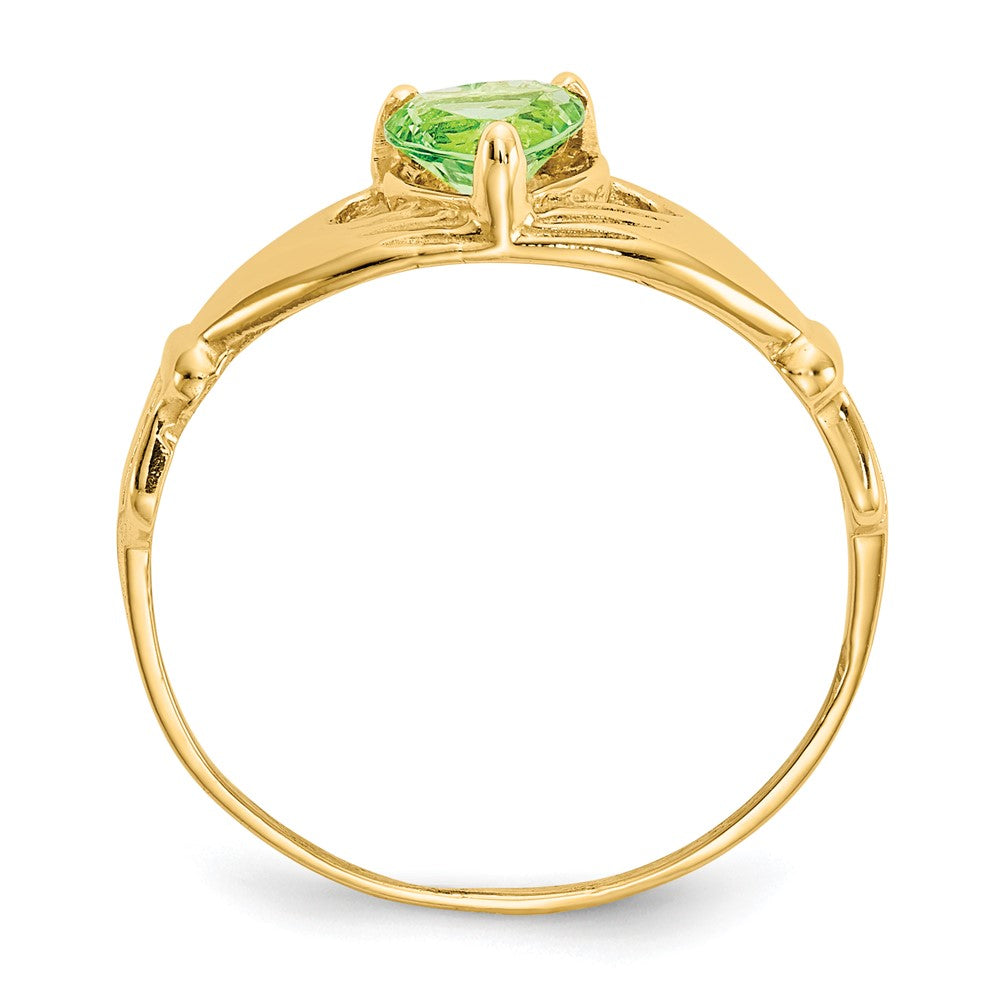 10k CZ Birthstone Claddagh Heart Rings