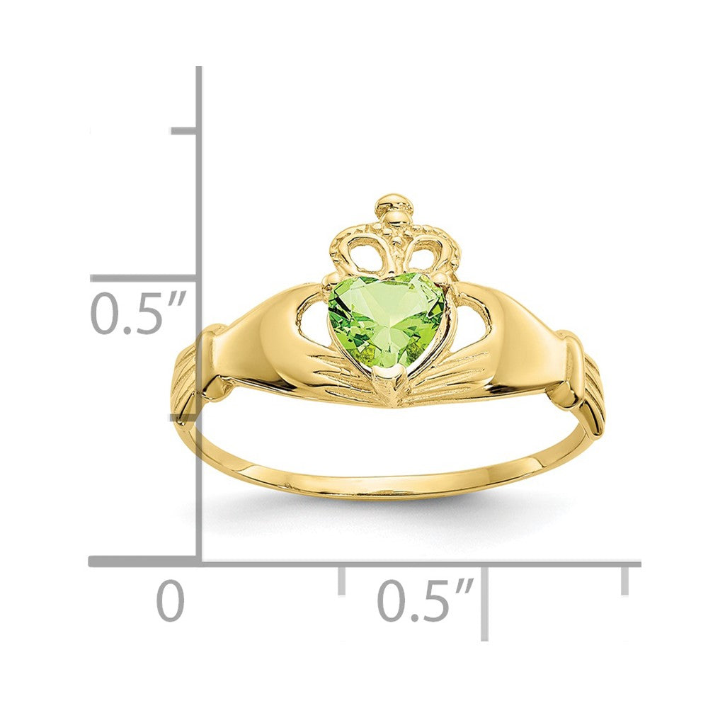 10k CZ Birthstone Claddagh Heart Rings