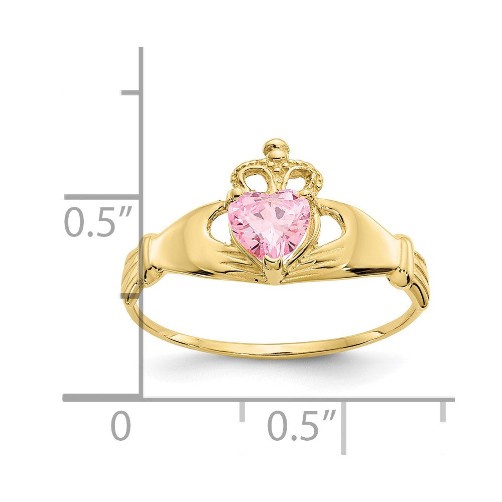10k CZ Birthstone Claddagh Heart Rings