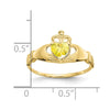 10k CZ Birthstone Claddagh Heart Rings
