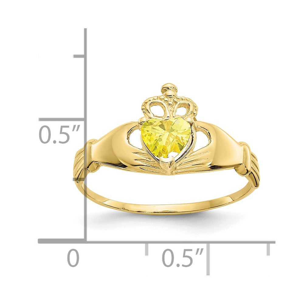 10k CZ Birthstone Claddagh Heart Rings