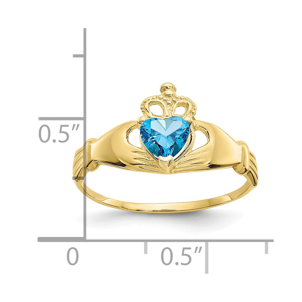 10k CZ Birthstone Claddagh Heart Rings