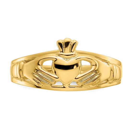 10k Polished Ladies Claddagh Ring