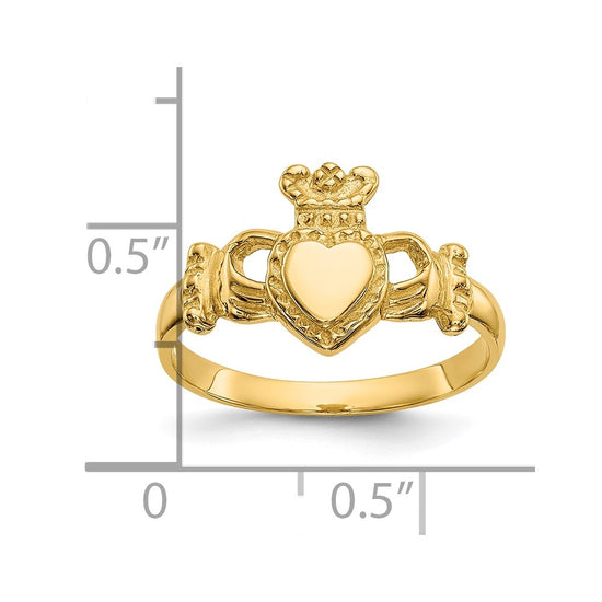 Gold Polished Claddagh Rings