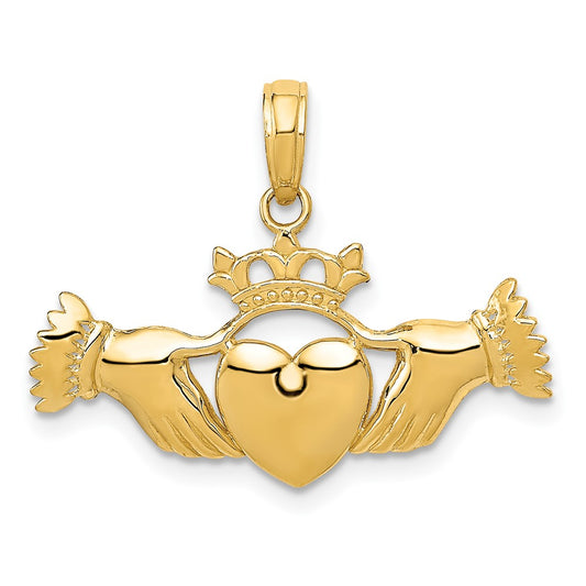 Gold Polished Claddagh Pendants