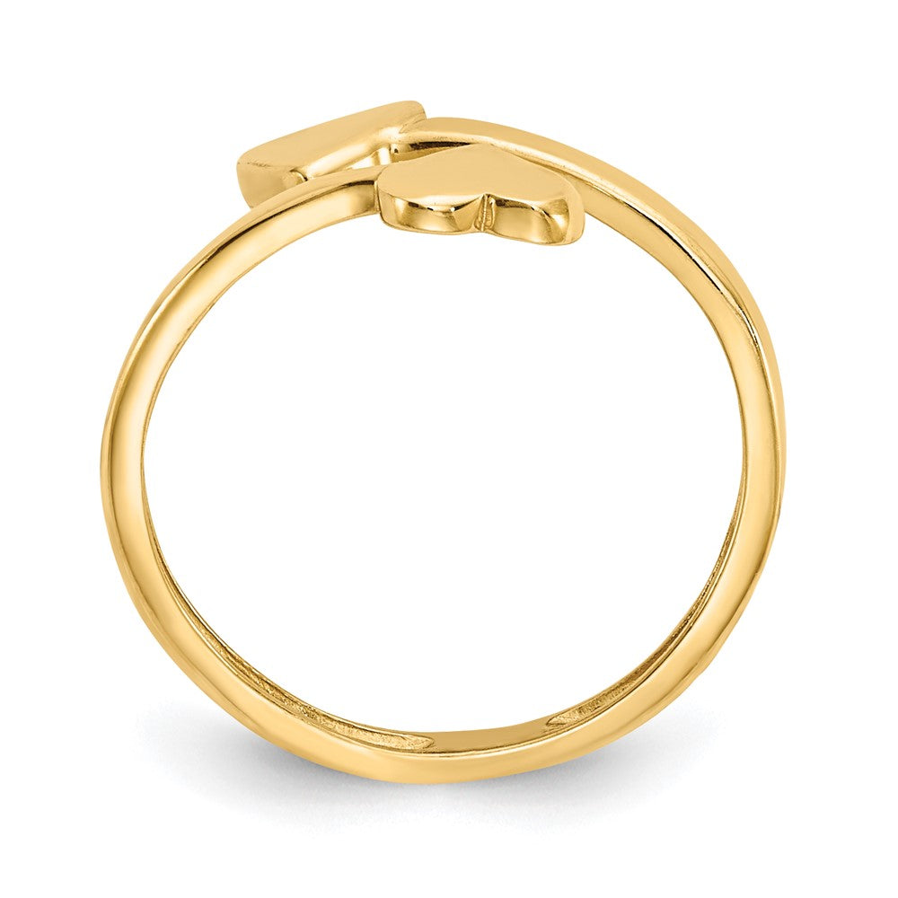 Gold Polished Bypass Heart Toe Ring