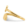 Gold Polished Bypass Heart Toe Ring