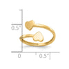 Gold Polished Bypass Heart Toe Ring