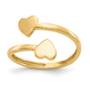 Gold Polished Bypass Heart Toe Ring