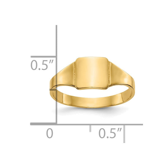 Gold Polished Children's Signet Rings