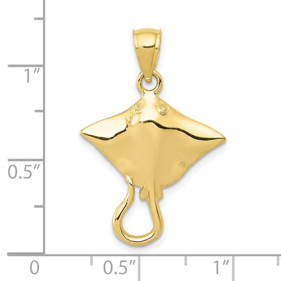 Gold Polished Stingray Pendants