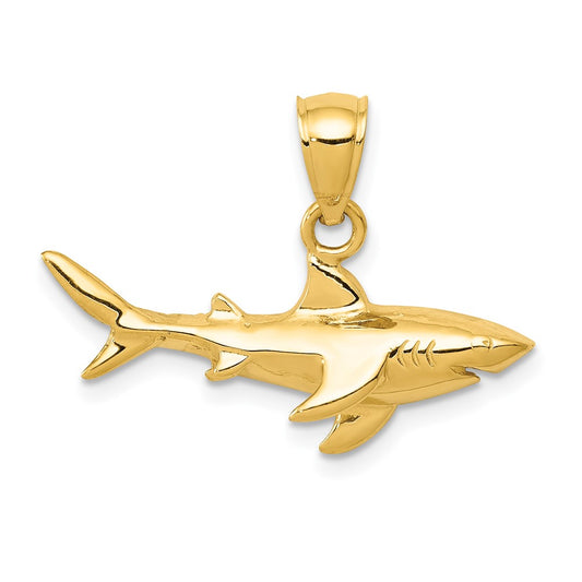 Gold Polished Shark Pendants