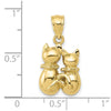Gold Polished Cat Pendants