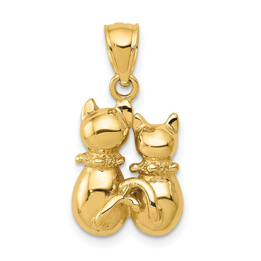 Gold Polished Cat Pendants