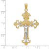 10K Two-tone INRI Crucifix Pendant