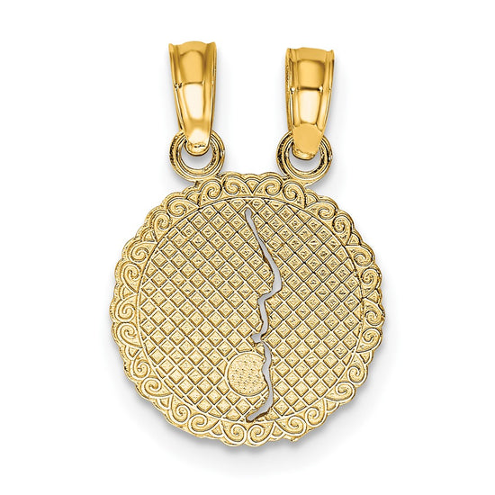 10K BEST FRIENDS FOREVER Break Apart Pendant