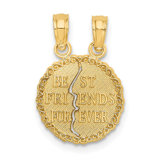 10K BEST FRIENDS FOREVER 2-Piece Break-Apart Pendant