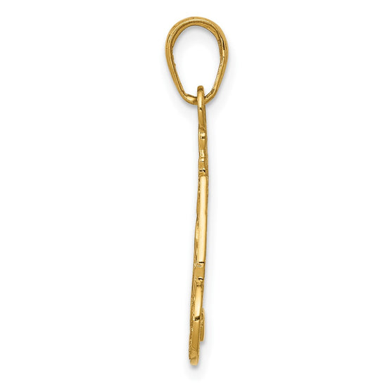 Gold Slice of Cake with Candle HAPPY BIRTHDAY Pendant